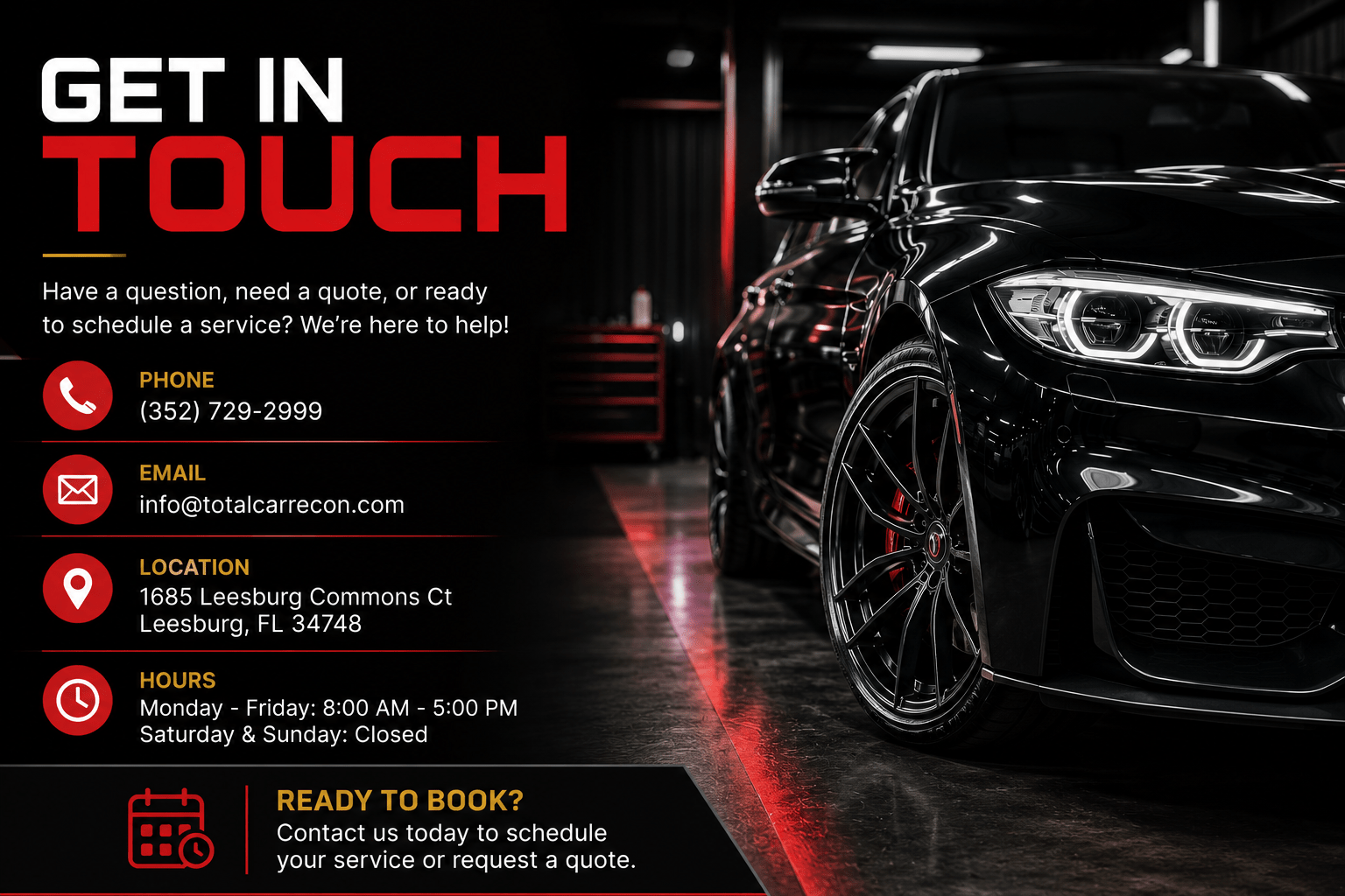 Contact Total Recon Today for All Your Auto Care Needs Near You